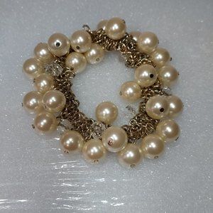 Chunky Faux Pearl stretchy chain bracelet